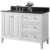 Hannah White 48" Granite Top f Center Right Sink Vanity