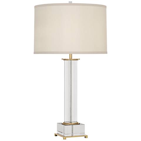 Finnie Antique Brass and Crystal Table Lamp 1N970
