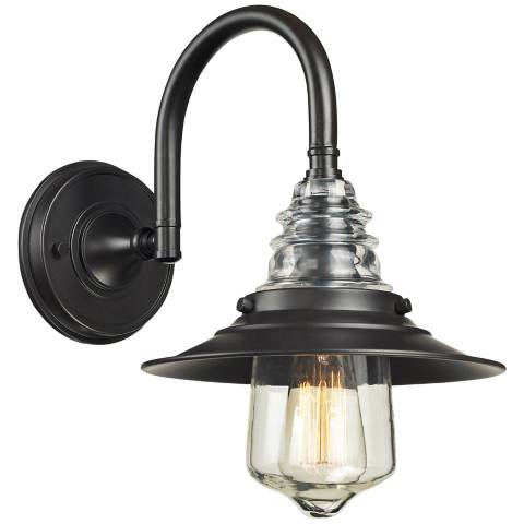Industrial Insulator Glass Oiled Bronze Wall Sconce - #2M072 Lamps Plus