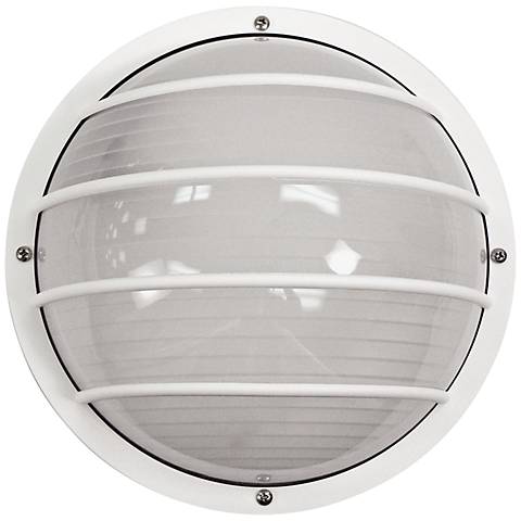 Wave Nautical LED Round White Outdoor Ceiling or Wall Light - #3D462 Lamps Plus