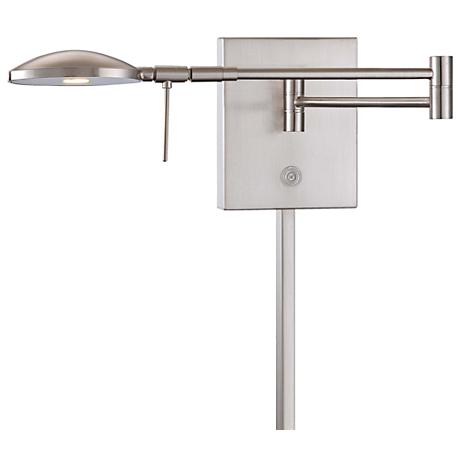 George Kovacs Reading Room Nickel LED Swing Arm Wall Lamp - #4G004 Lamps Plus