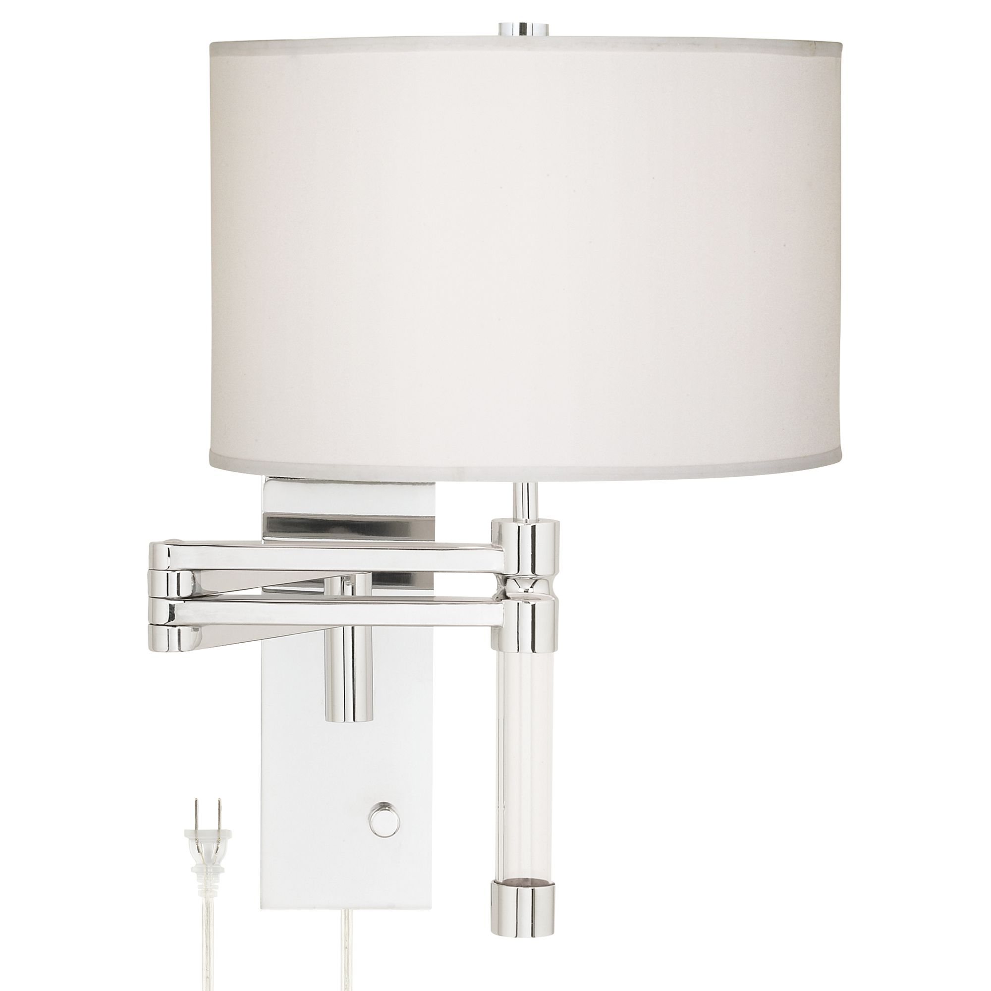 Possini Euro Villasor Chrome Plug-In Swing Arm Wall Lamp