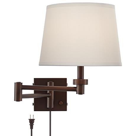 Vero Oil-Rubbed Bronze Plug-In Swing Arm Wall Lamp with USB - #9N313 Lamps Plus