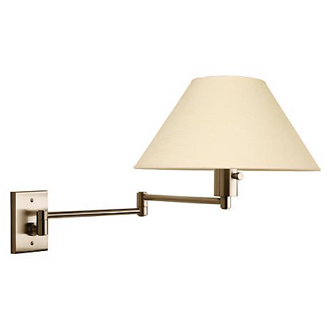 Urban Avenue Brushed Nickel Hardwired Swing Arm Wall Lamp - #J1134 Lamps Plus