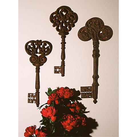 French Keys Set of 3 Wall Art Pieces - #M0265 Lamps Plus