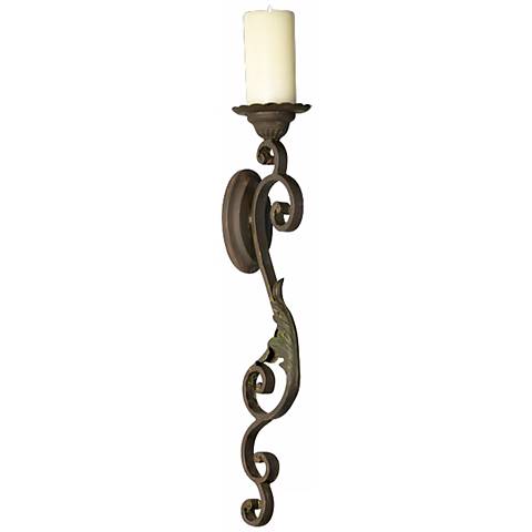 Valencia Iron Wall Sconce Pillar Candle Holder - #M7133 Lamps Plus