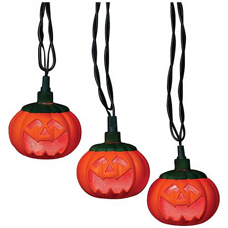 Pumpkins 10-Light String of LED Party Lights - #N6593 Lamps Plus
