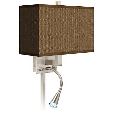 Khaki Giclee LED Reading Light Plug-In Sconce - #N8671-P7189 Lamps Plus