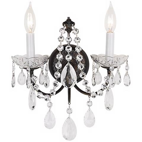 Schonbek Madison Bronze Heritage Crystal Wall Sconce - #R4655 Lamps Plus