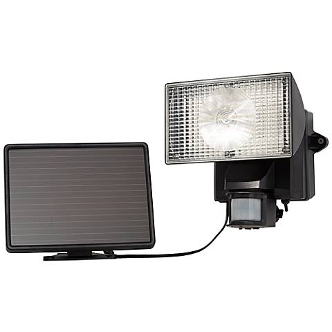 Black Solar Power Motion Sensor 80 LED Flood Light - #T4486 Lamps Plus