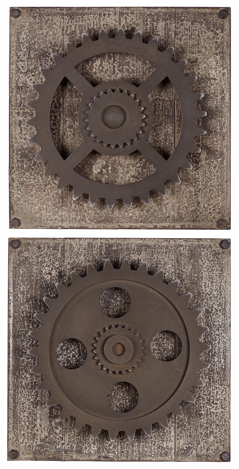 Uttermost Set of 2 Rustic Gears 17" Square Wall Art - # ...