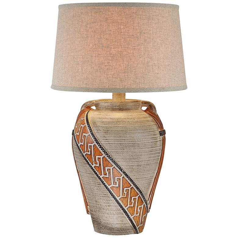Image 1 Moxley Sand Dune Hydrocal 2-Handle Jug Table Lamp