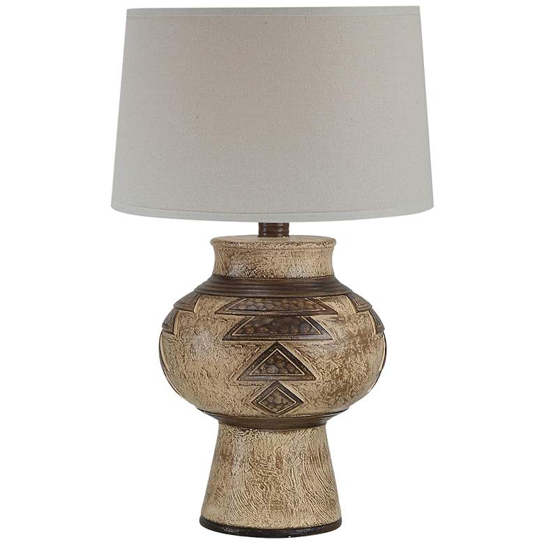 Image 1 Moxley Brown Hydrocal Urn Table Lamp