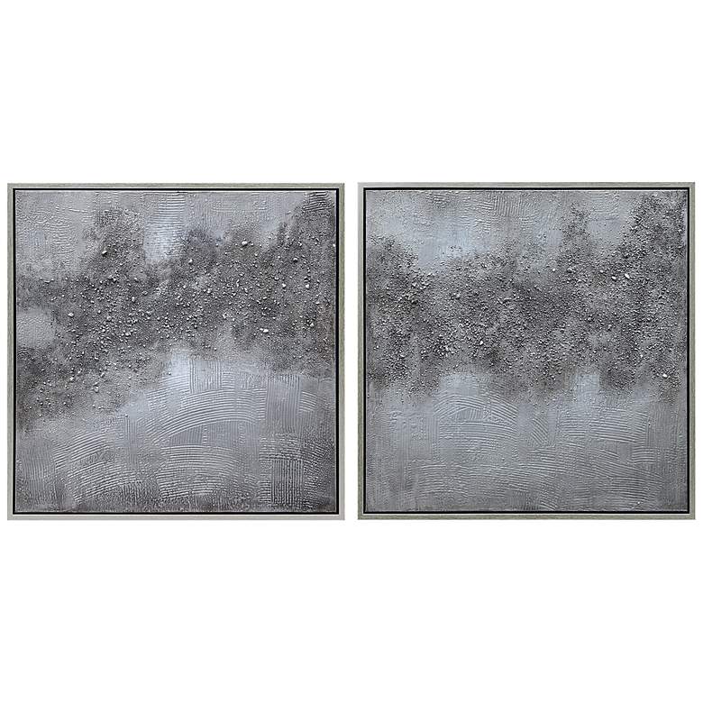 Image 2 Fog 72" Wide Metallic 2-Piece Framed Canvas Wall Art Set