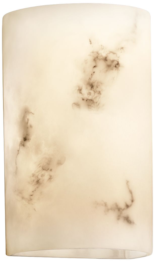 Faux Alabaster 9 14" High Small Cylinder Wall Sconce