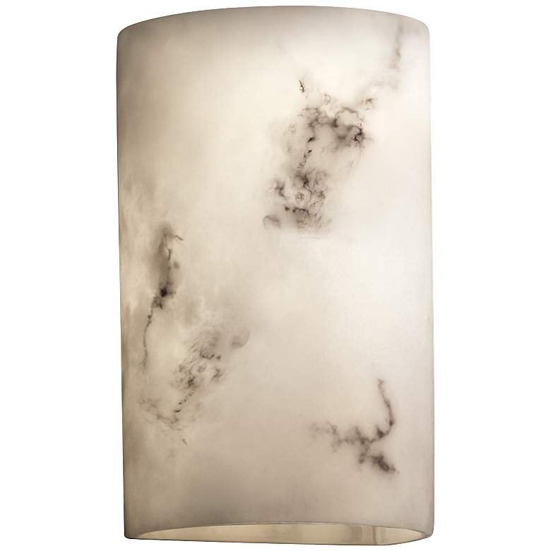 Faux Alabaster 9 1/4&quot; High Small Cylinder Wall Sconce