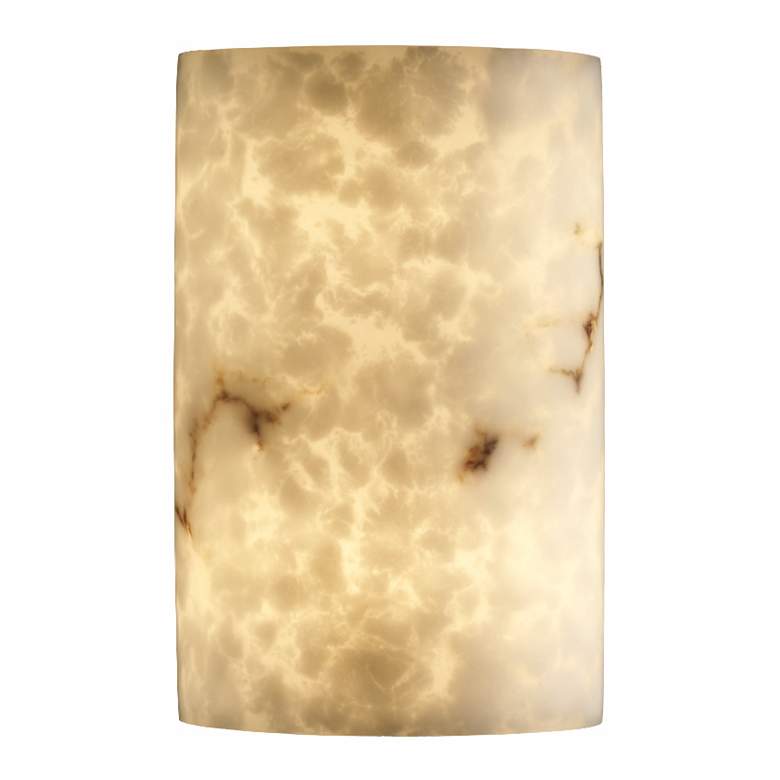 Large Cylinder Faux Alabaster 12 1/2&quot; High Wall Sconce