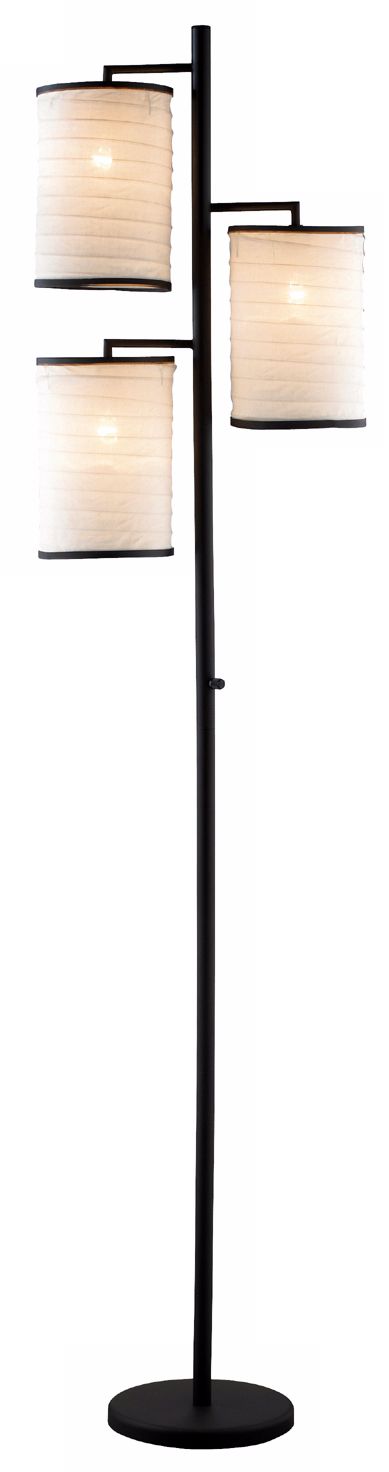 Asian-Inspired Shaji Paper Three Floor Lamp