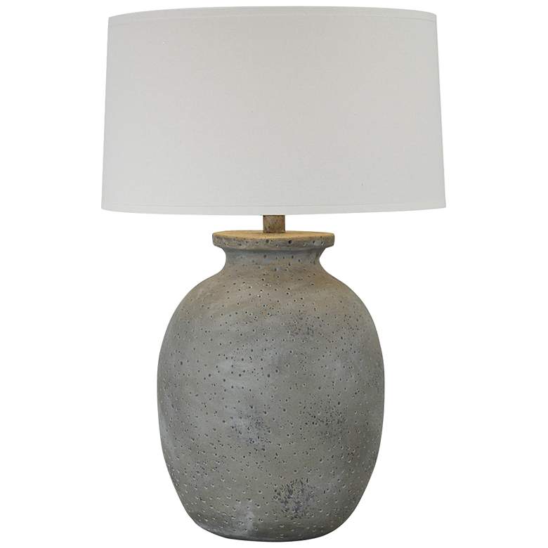 Image 1 Arvey Concrete Stone Hydrocal Pot Table Lamp