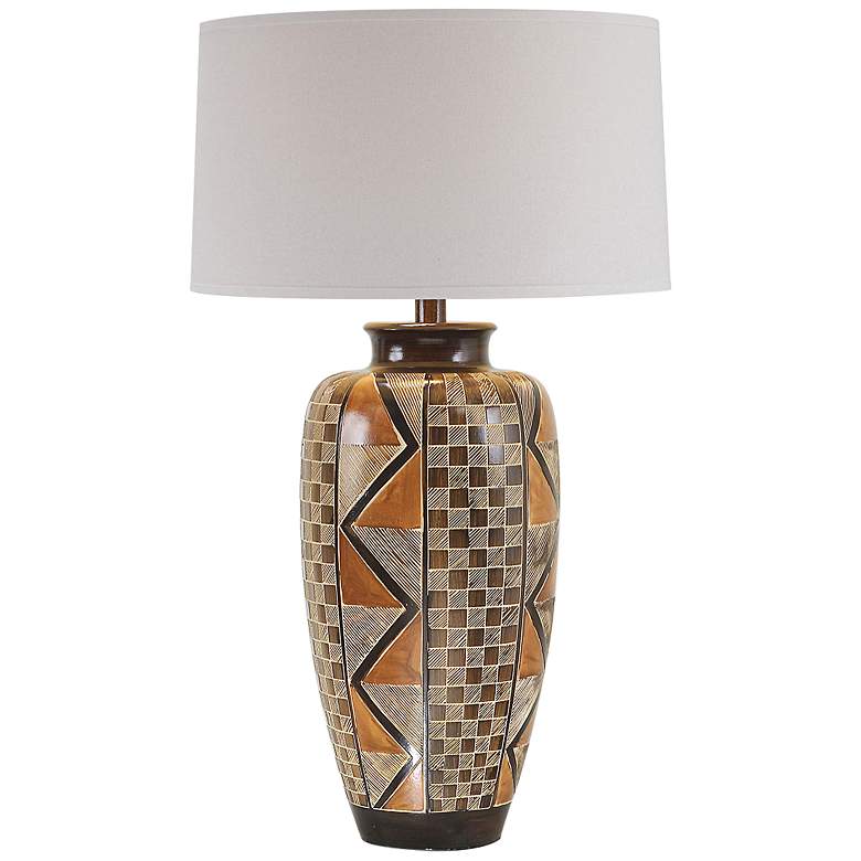Atzi Adobe Multi Hydrocal Vase Table Lamp