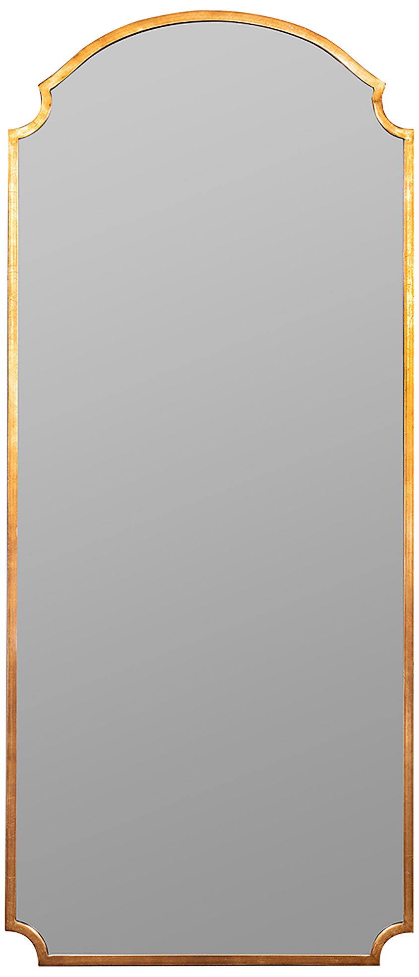Saxton Shiny Gold 30" x 70" Arched Rectangular Floor Mirror - #026W1 ...