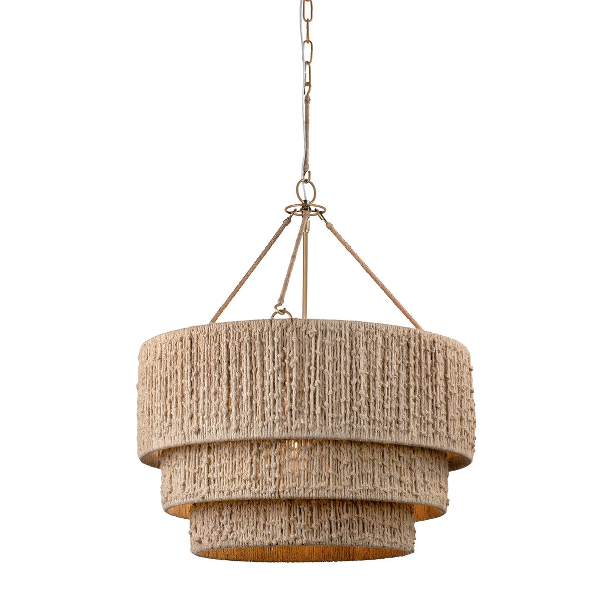 Troy Reza 24" Wide Patina Brass 3-tier Chandelier