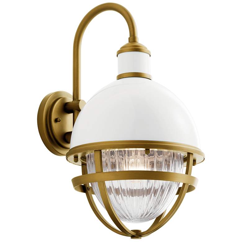 Image 2 Kichler Tollis 18"H White and Brass Outdoor Wall Light