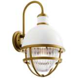 Kichler Tollis 21 1/4&quot;H White and Brass Outdoor Wall Light