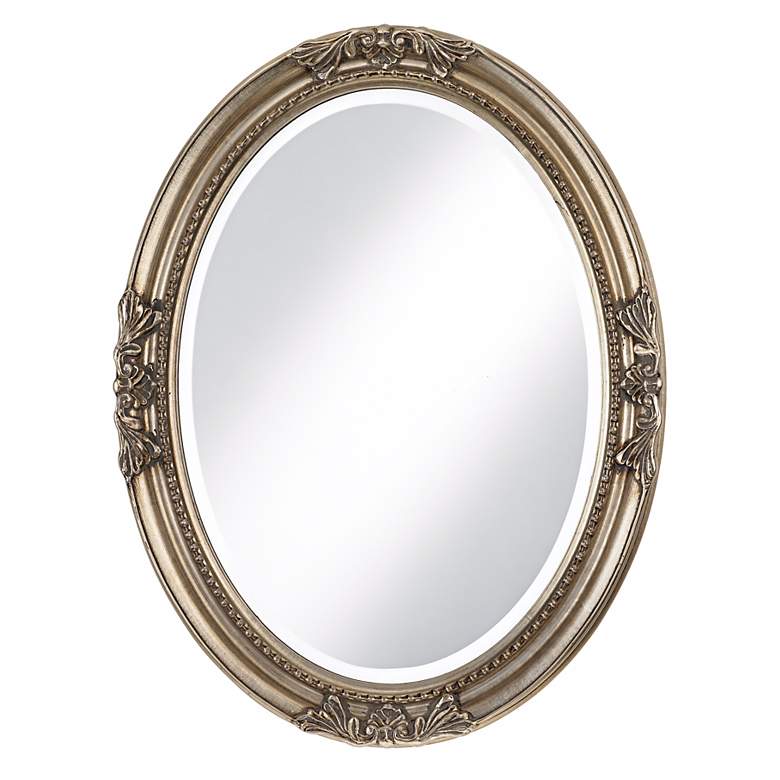 Emma Antique Silver 25&quot; x 33&quot; Oval Wall Mirror