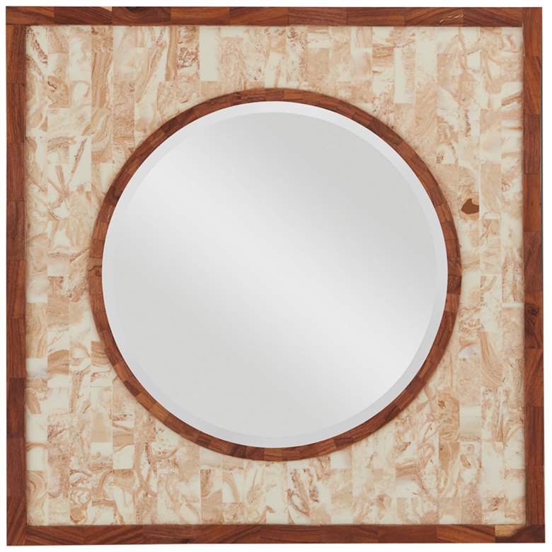 Image 1 Currey and Company Serra Brown 20 1/4" Square Wall Mirror