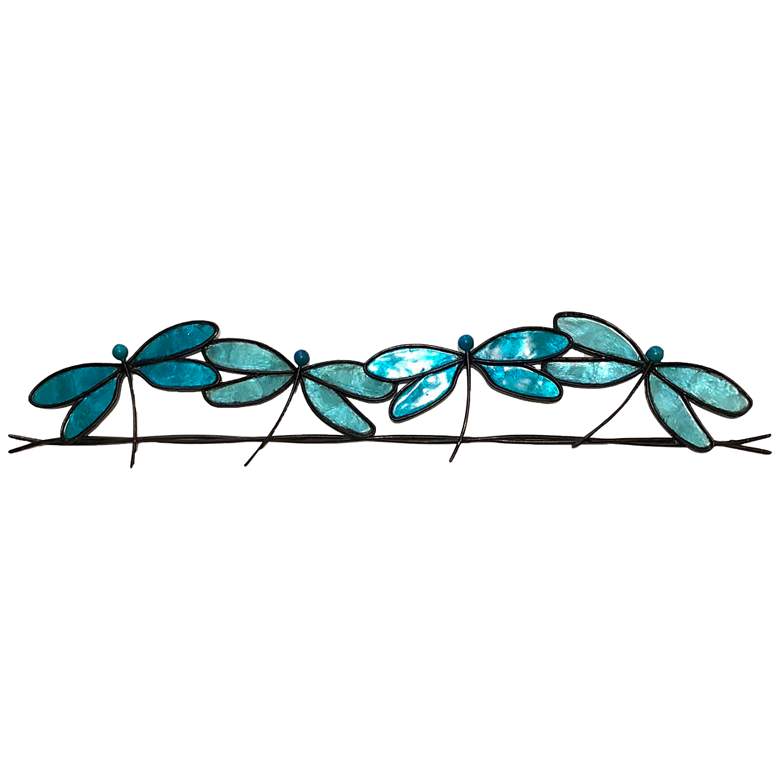 Image 1 Eangee Dragonflies On A Wire 28" Wide Blue Metal Wall Decor