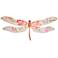 Eangee Dragonfly 17" Wide Purple and Red Flowers Wall Decor