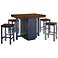 Elche Oak Muted Blue 5-Piece Counter Height Dining Table Set