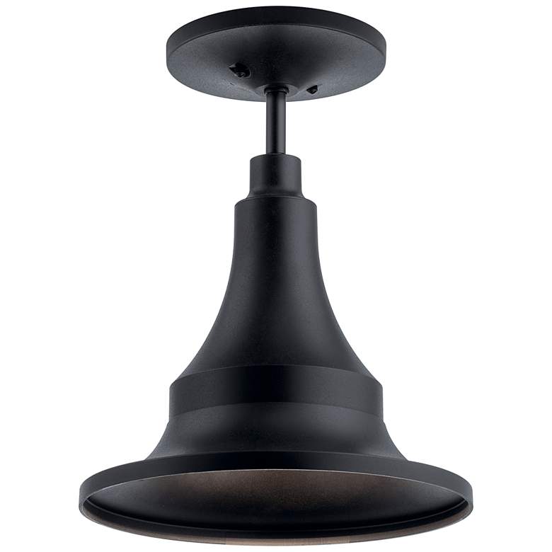 Image 3 Kichler Hampshire 12"W Textured Black Outdoor Ceiling Light