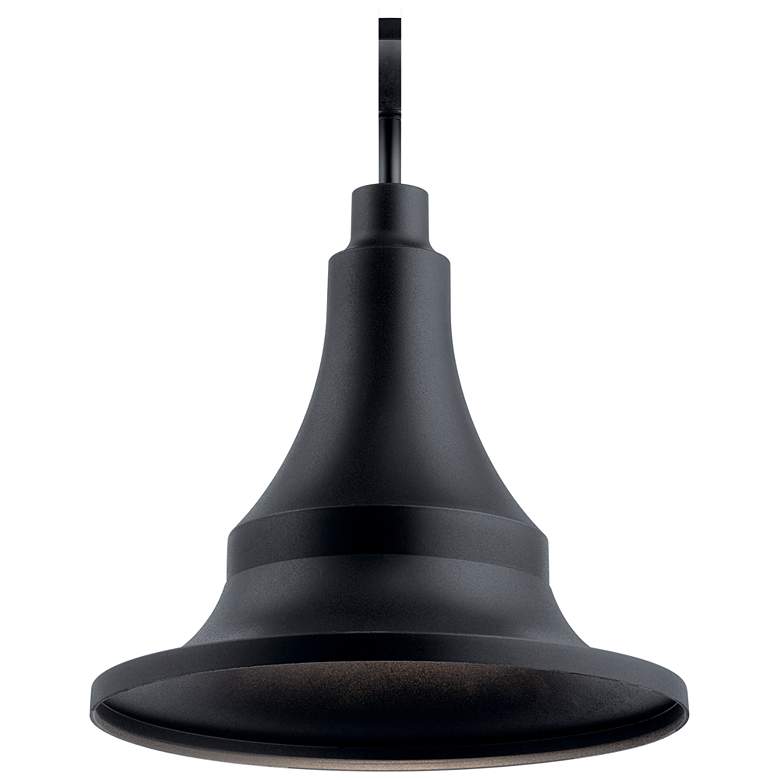 Image 1 Kichler Hampshire 16"W Textured Black Outdoor Ceiling Light