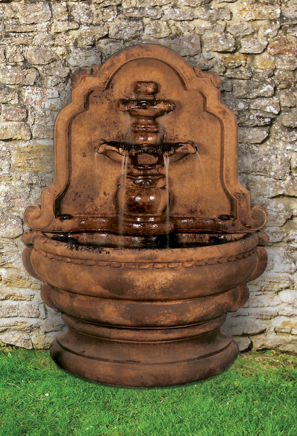 Grand Tier Relief Lavabo 62" High Relic Lava Wall Fountain