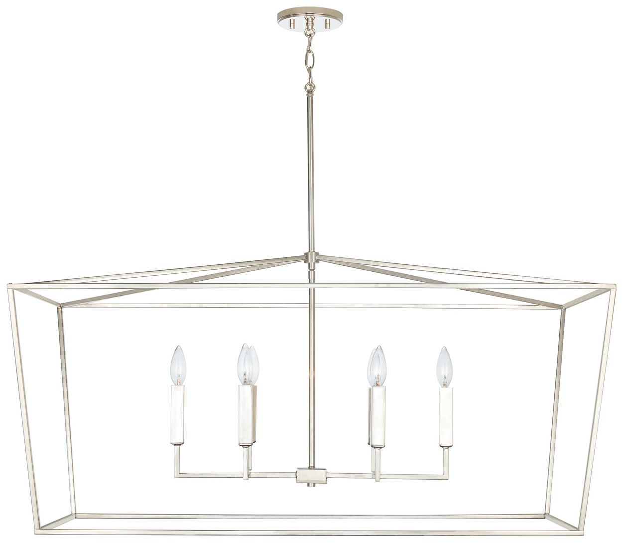 Capital Lighting Thea 6 Light Dual Lantern Island Chandelier Nickel