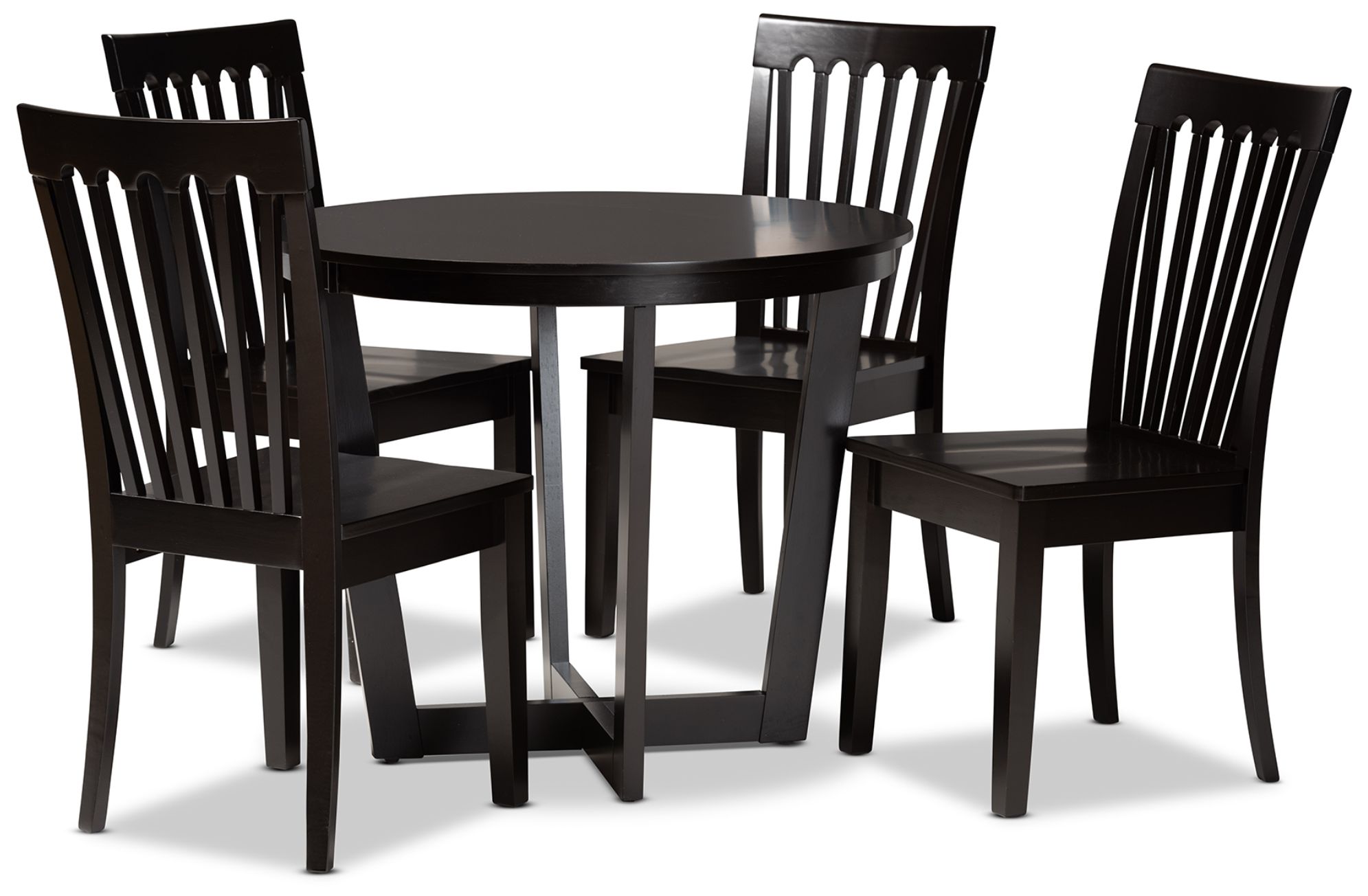 Baxton Studio Sasa Dark Brown Wood 5-Piece Dining Set