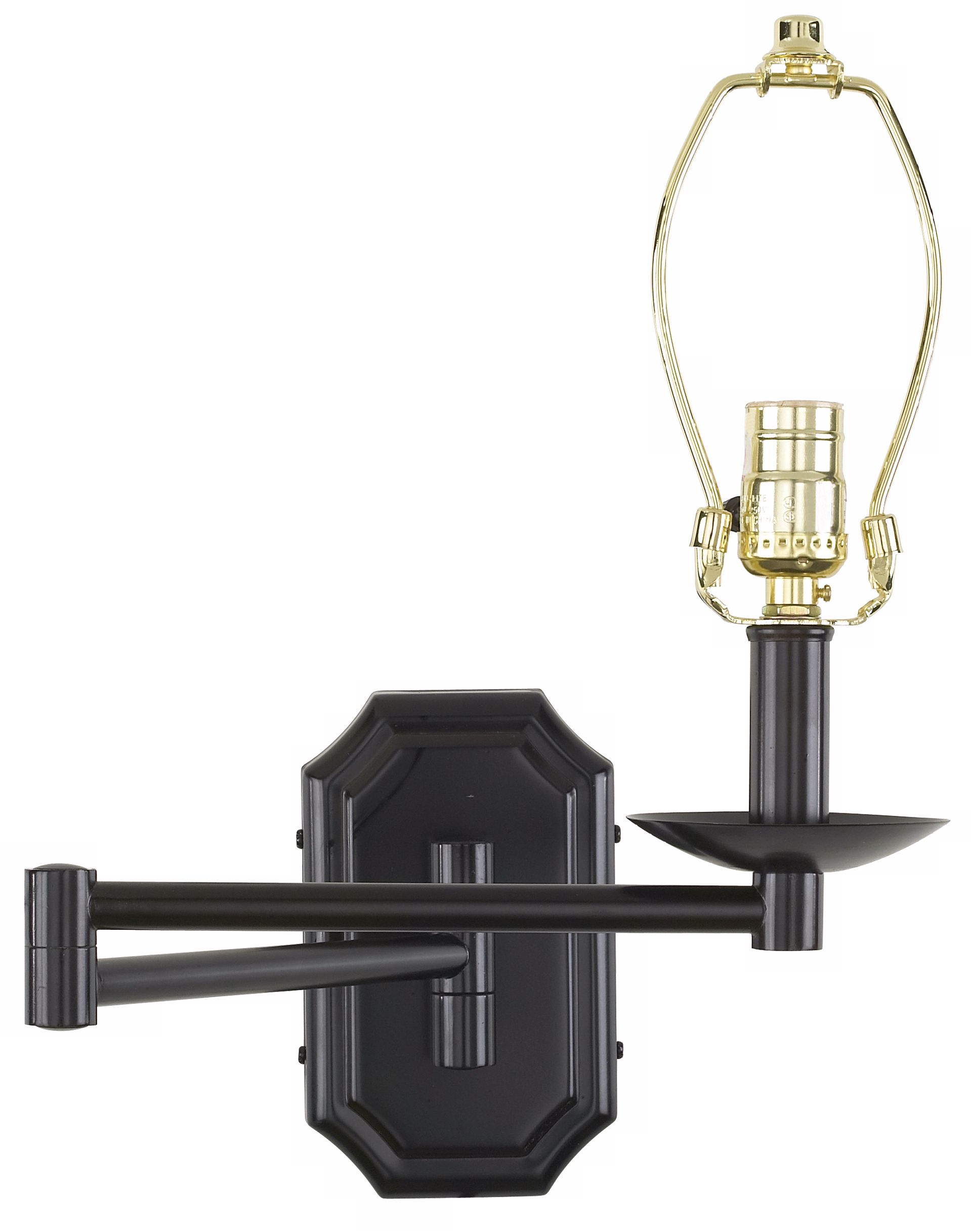 Dark Bronze Plug-In Swing Arm Wall Lamp Base