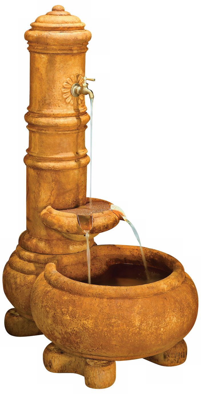Well Column 47" High Traditional Garden Fountain