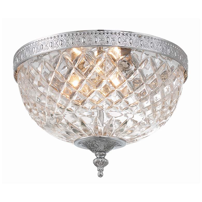 Lead Crystal 12 Quot Wide Flushmount Ceiling Light Fixture