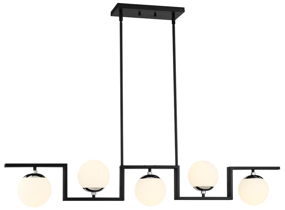 George Kovacs Alluria Ii 5-light Coal And Polished Nickel Island Chandelier