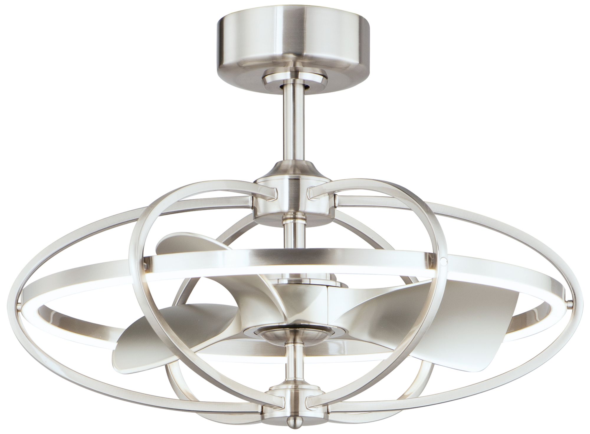 27" Maxim Corona Satin Nickel LED Fandelier Ceiling Fan 070D0