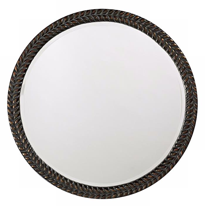 Howard Elliott Lisbon Antique Black 32" Round Wall Mirror