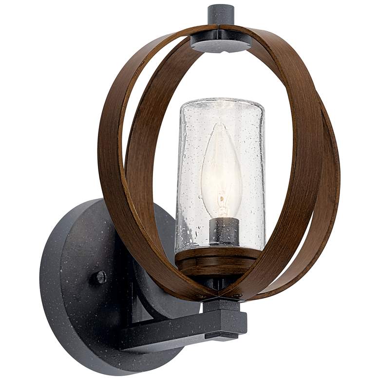 Image 2 Kichler Grand Bank 10"H Auburn Stained Outdoor Wall Light