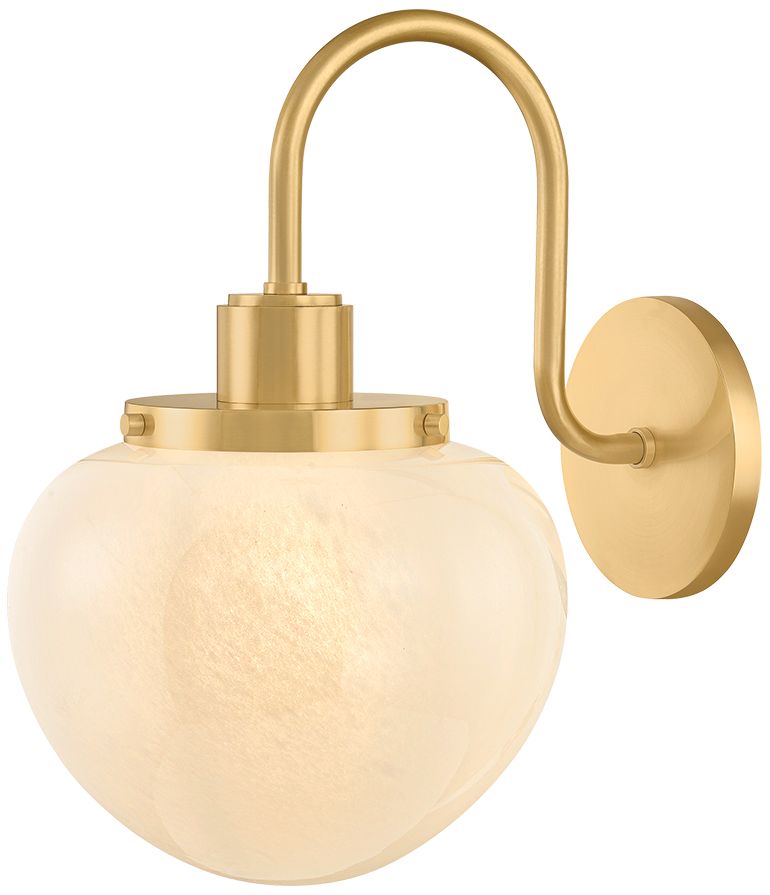 Hudson Valley Mitzi Kristen Wall Sconce Aged Brass/ceramic Gossamer Ivory