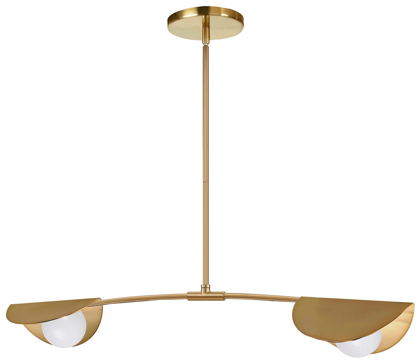 Dainolite Emma 34" Wide 2 Light Horizontal Aged Brass Pendant