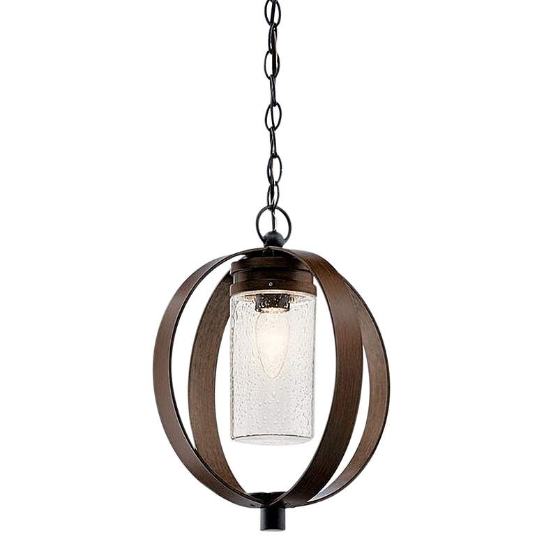 Image 2 Kichler Grand Bank 15"H Auburn Stained Outdoor Hanging Light