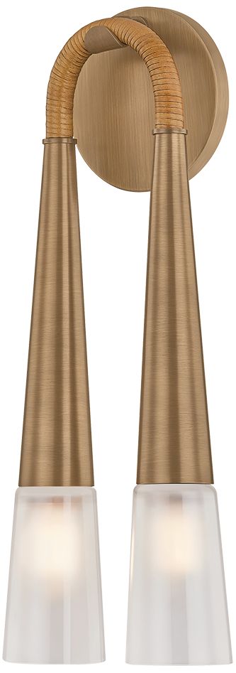 Troy Lighting Hawke Wall Sconce Aged Brass/ceramic Maybell Motif In Brown