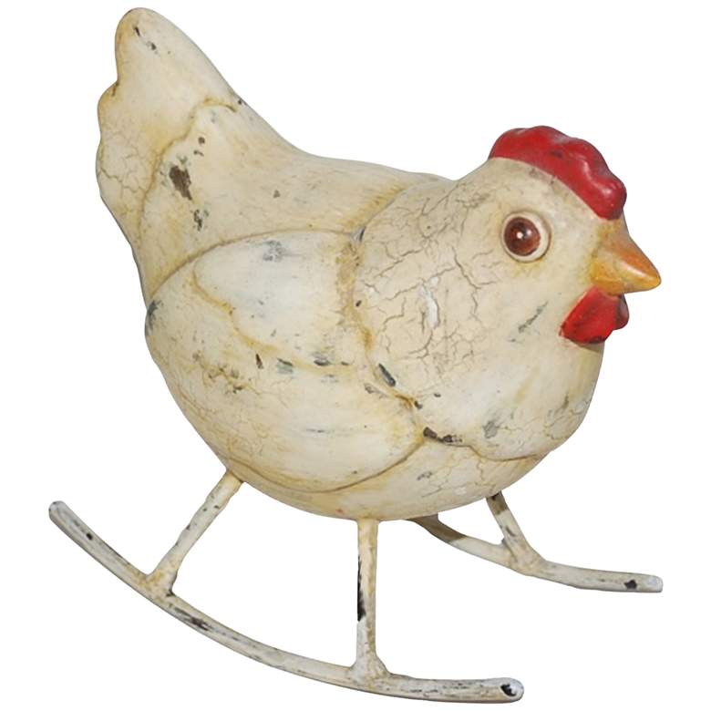 Eangee Rustic Rocking Chicken 7&quot;W Metal and Wood Figurine